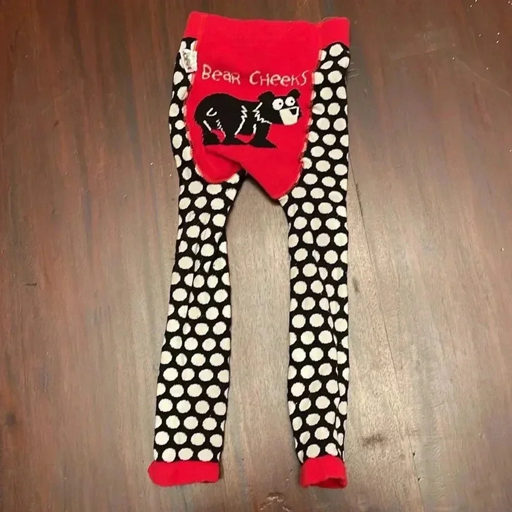 Lazy One Bear Cheeks black and white spots size 4T